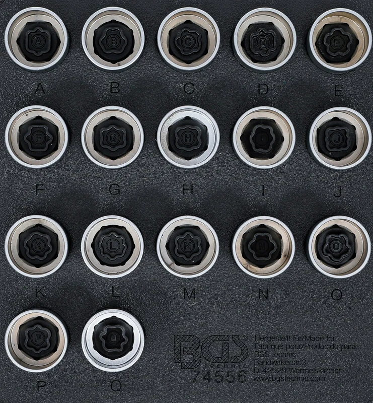 BGS 74556 | Tool Tray 1/6: Rim Lock Socket Set for Land Rover | 17 pcs.