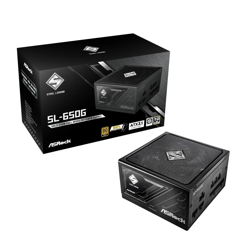 ASRock Steel Legend SL-650G 650W ATX Power Supply 80+ Gold Certified
