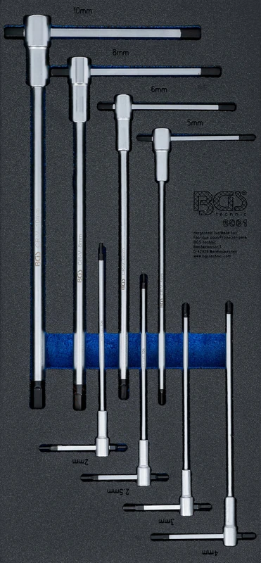 BGS 6081 | Tool Tray 1/3: Screwdriver Set with Sliding T-Handle | Internal Hexagon | 2-10 mm | 8 pcs.