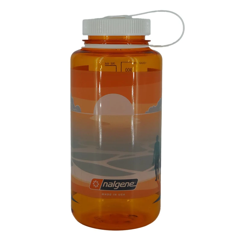 Nalgene Water Bottle 'WH Sustain' - 1 Litre Large Drinking Opening Optimal to Clean Landscape Sunset