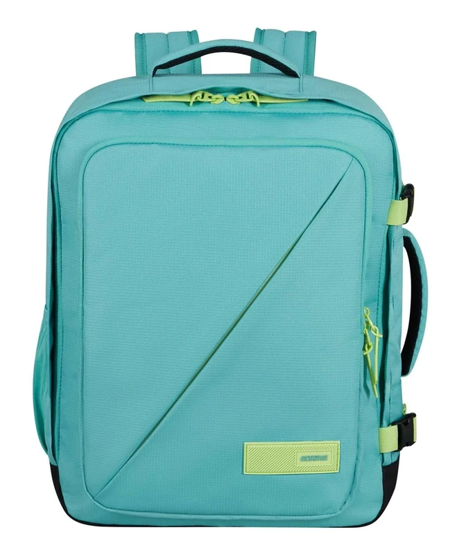 American Tourister Take2Cabin - easyJet Cabin Bag 36 x 20 x 45 cm, 38 L, 0.70 kg, Carry On, Airplane Backpack M Underseater, Turquoise/Green (Dusty Turquoise/Lime)