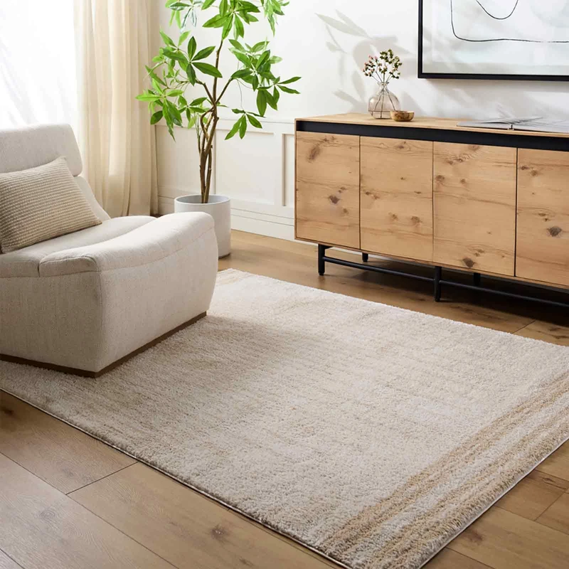 Livabliss Nakuru Shaggy Rug - Modern Berber Rugs Living Room, Large 120x170 cm, Soft Shaggy Rugs for Bedroom - Neutral Boho Fluffy Rug, Easy Care Plush Thick Pile - Light Beige, Beige