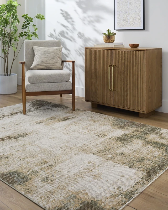 Livabliss x Galey Alix Abstract Rug - Area Rugs Living Room 140x200 cm, Dining Room, Lounge, Kitchen, Bedroom - Modern Marble Large Rug, Soft Luxurious Easy Care Medium Pile, Cream, Taupe, Brown