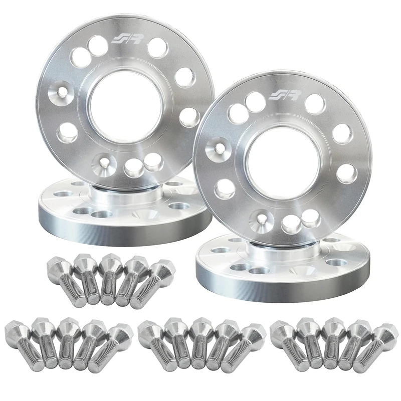 Simoni Racing Aluminium Wheel Spacer Kit - 2x12mm(FA) - 2x16mm(RA) (Hub 58,1mm) including wheel bolts - compatible with Abarth, Fiat various
