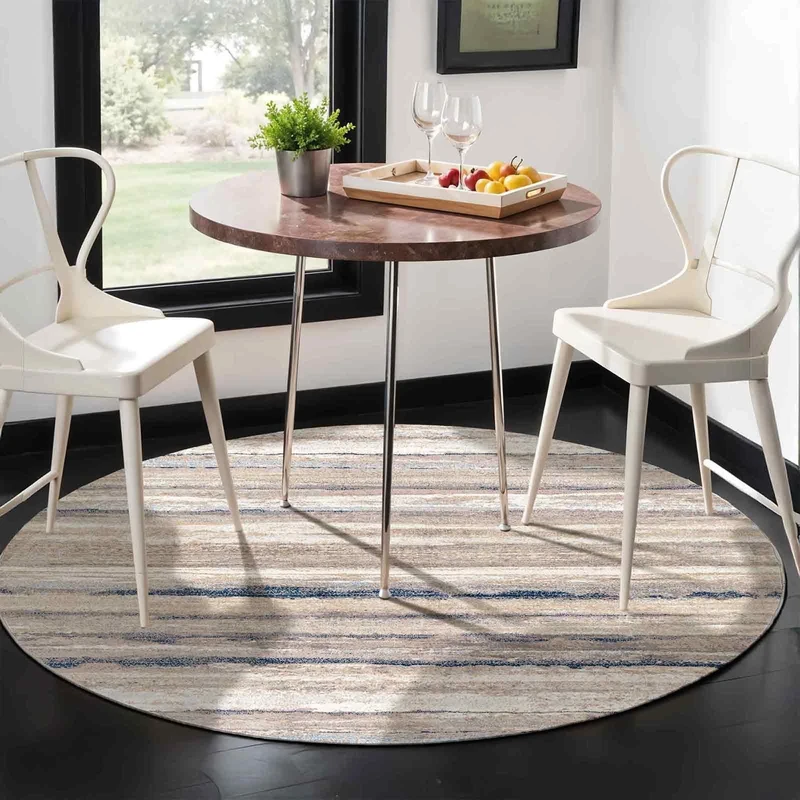 Livabliss Bruges Abstract Rug - Area Rugs Living Room 160 cm, Dining Room, Lounge, Kitchen, Bedroom - Modern Marble Large Rug, Soft Luxurious Easy Care Medium Pile, Grey, Ivory and Blue