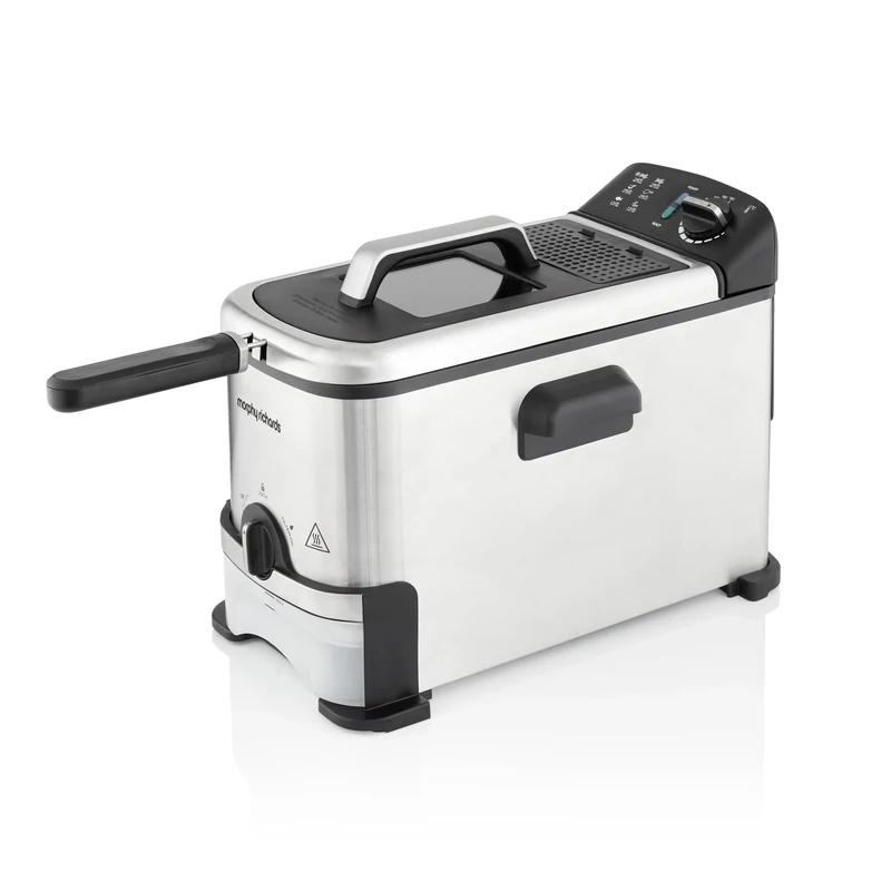 Morphy Richards Filter Pro Stainless Steel 3L Deep Fat Fryer, Detachable Basket Handle, Self-cleaning Oil Filtration System, Viewing Window, Variable Temperature Control, Stainless Steel, 2KW, 482001