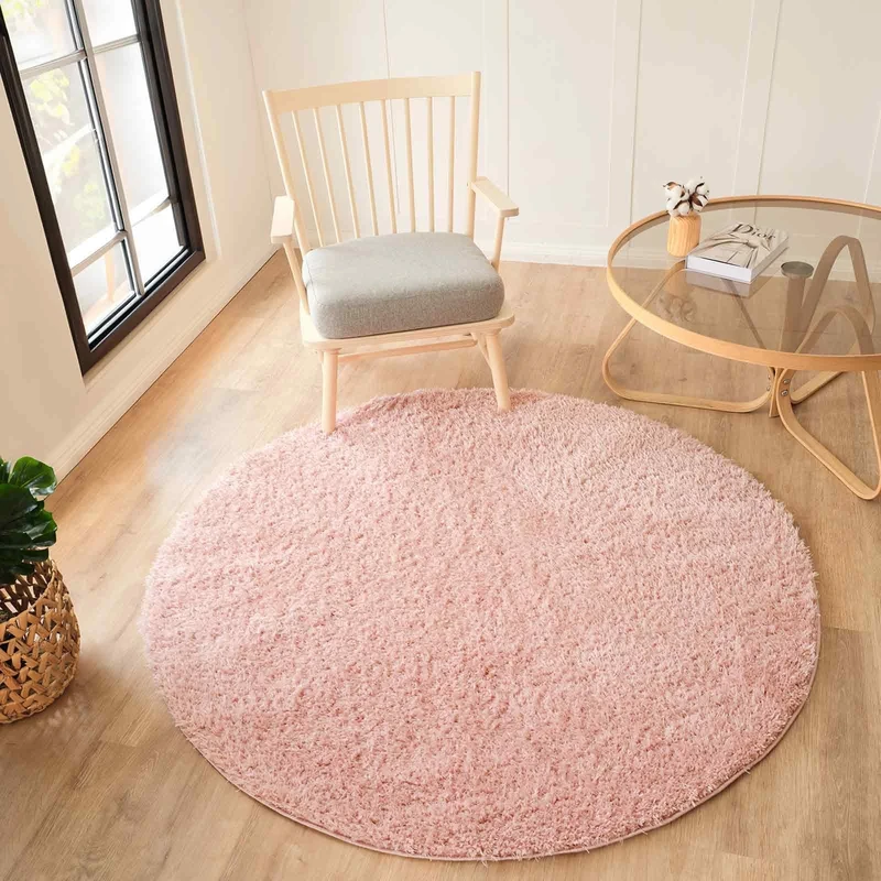 Livabliss Shaggy - Modern Berber Living Room, Large 160 cm, Soft Shaggy for Bedroom - Neutral Boho Fluffy, Easy Care Plush Thick Pile - Light Pink