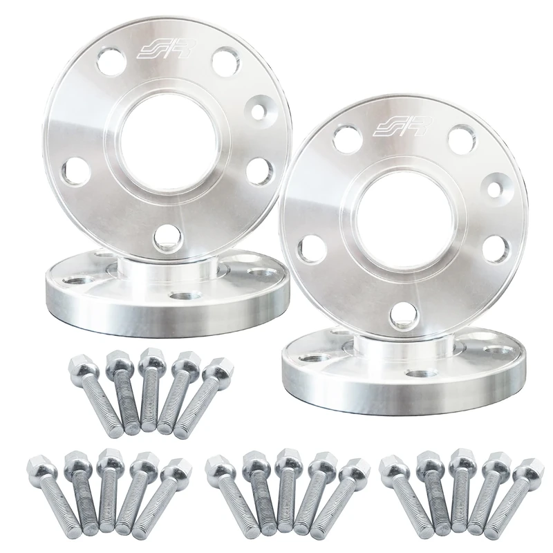 Simoni Racing Aluminium Wheel Spacer Kit - 2x15mm(FA) - 2x20mm(RA) (Hub 57,1mm) including wheel bolts - compatible with Audi, VW, Seat, Cupra various