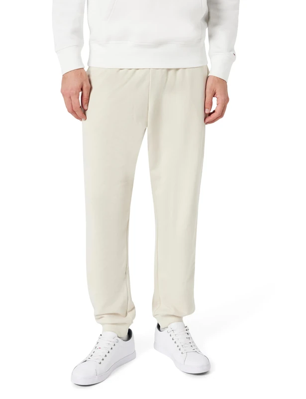 Tommy Hilfiger Men’s Jogging Bottoms with Drawstring, Off-White (Newsprint), M