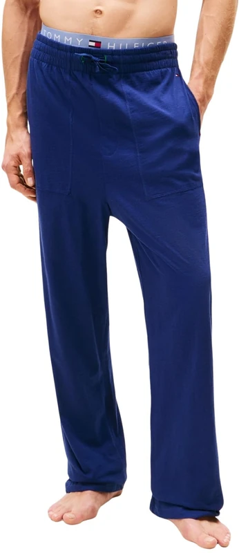 Tommy Hilfiger Men’s Jersey Pyjama Bottoms, Blue (Preppy Navy), L - Image 1