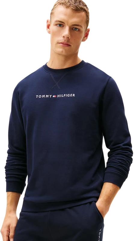 Tommy Hilfiger Men’s Round Neck Sweatshirt, Blue (Desert Sky), L