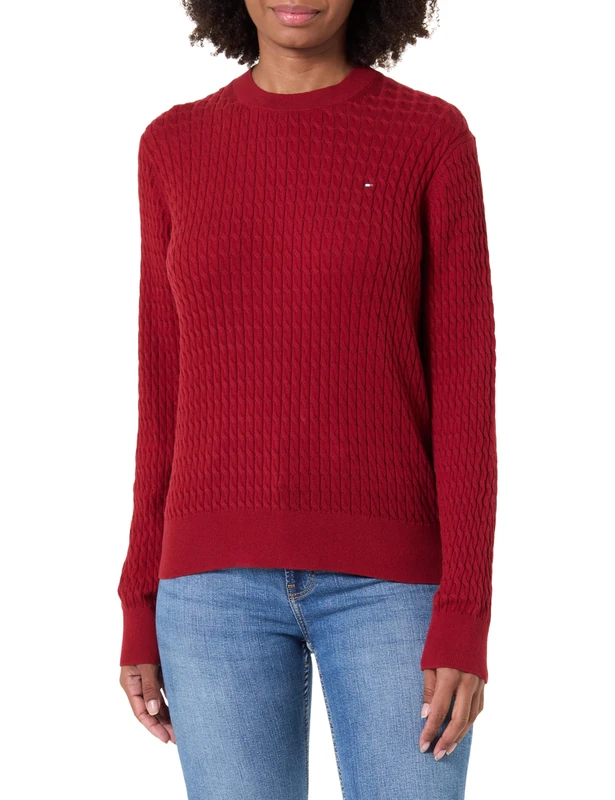 Tommy Hilfiger Women's Red Cable Knit Pullover Sweater XXXL