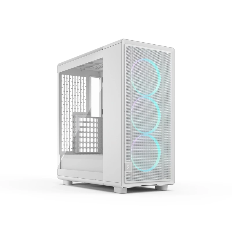 Fractal Design Epoch White RGB - Tempered Glass Clear Tint- High Airflow PC Gaming Case - Mesh Front Panel - Three Momentum 12 RGB Fans Included - Spacious Interior - ATX/mATX/ITX Support