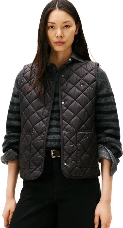 Tommy Hilfiger Women’s Quilted Gilet, Black (Black), S