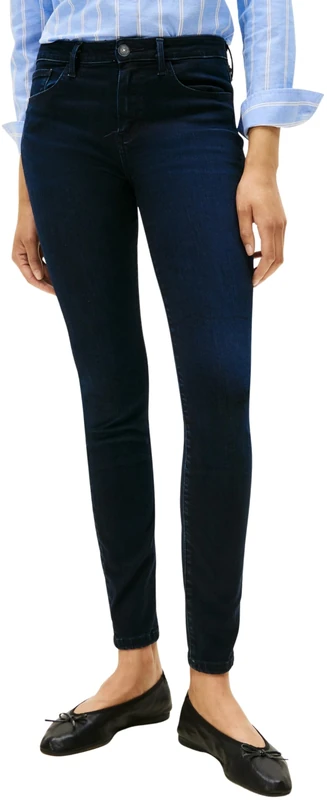 Tommy Hilfiger Women's Nina Como Skinny Mid Rise Jeans, Blue (Nina), 27W/32L