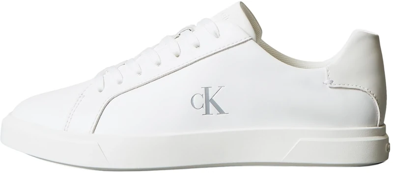 Calvin Klein Women’s Low Pro Leather Cupsole Trainers, White (Triple Bright White), 3