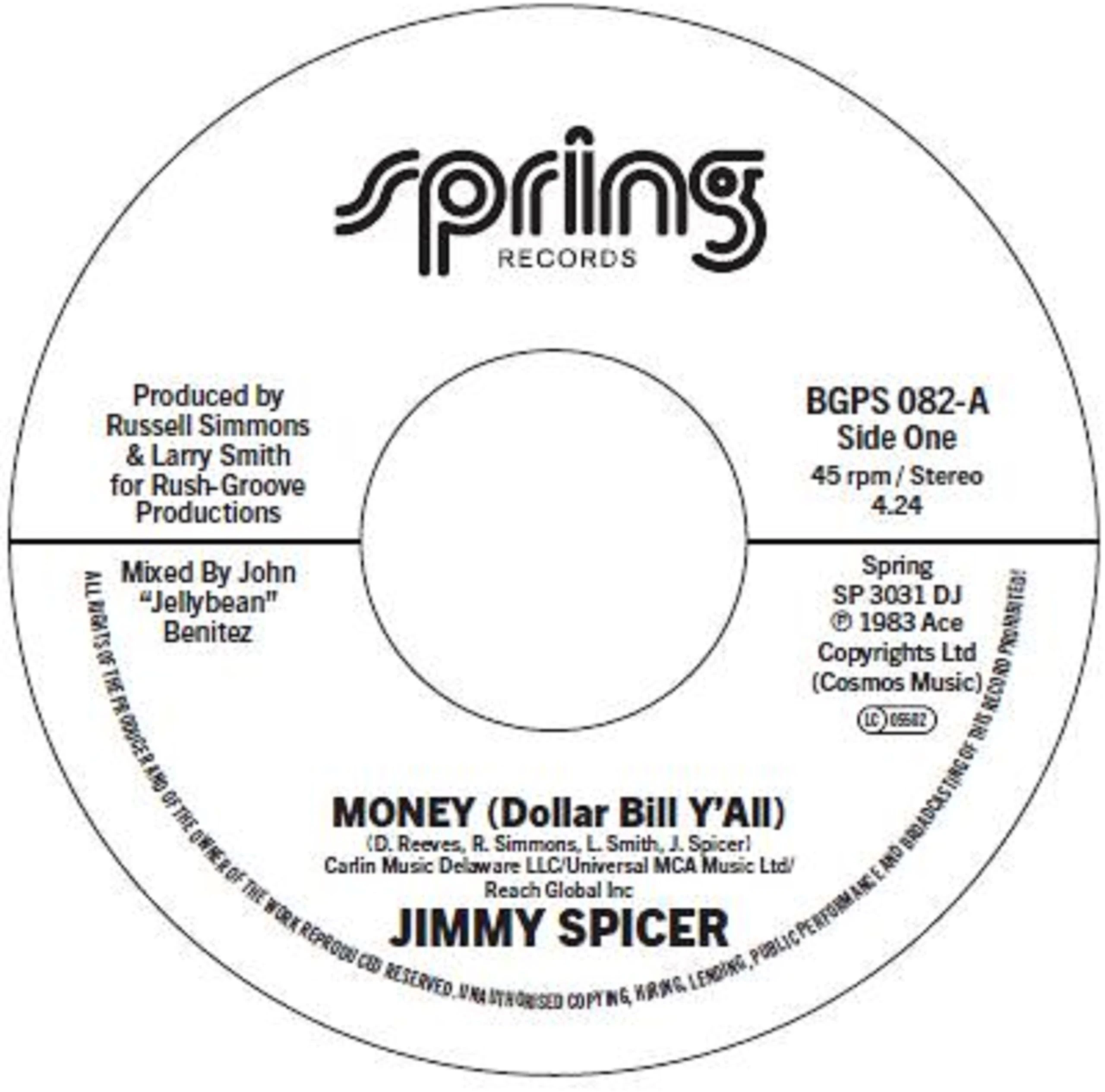 Jimmy Spicer - Money (Dollar Bill Y’all) / Money (Dollar Bill Y’all) (Instrumental [VINYL]