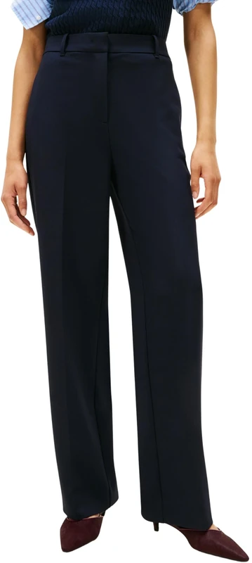 Tommy Hilfiger Women’s Punto Slim Straight Fit Trousers, Blue (Dark Night Navy), 14