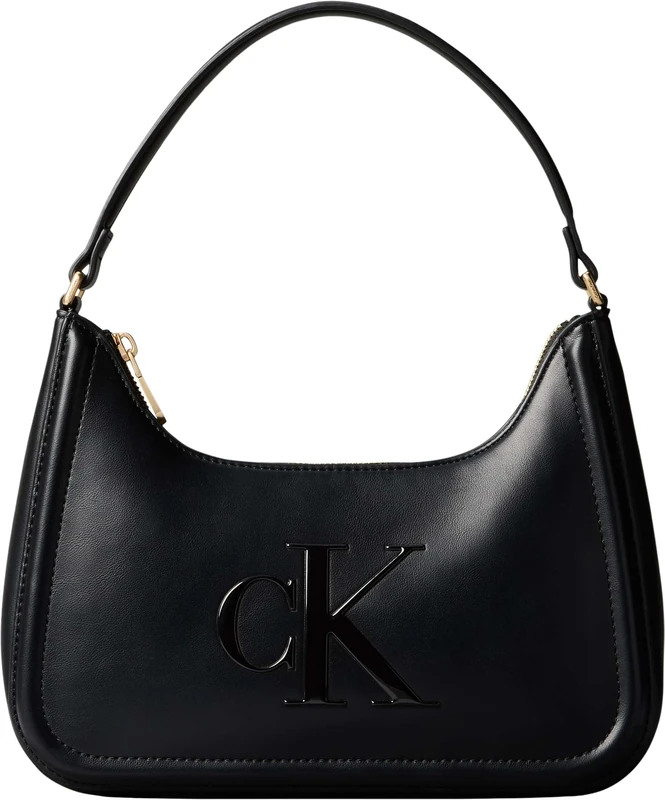 Calvin Klein Women’s Bold Small Shoulder Bag with Logo, Black (Black), One Size