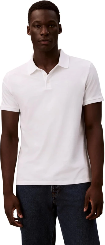 Calvin Klein Jeans Men's SS Classic Monogram Polo LV04RD255G Polos, White (Bright White), S