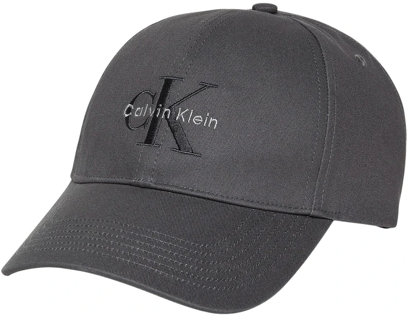 Calvin Klein Men’s Embroidered Baseball Cap, Grey (Charcoal Gray), One Size