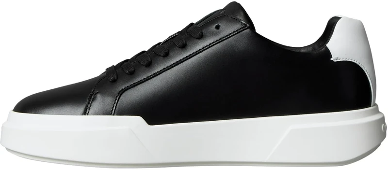 Calvin Klein Men’s Chunky Lace-up Leather Cupsole Trainers, Black (Black/Bright White), 10
