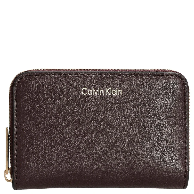 Calvin Klein Women's FOIL Logo Medium Zip Around LV04F1091G Wallets, Red (Fudge/Espresso), One Size - Image 1