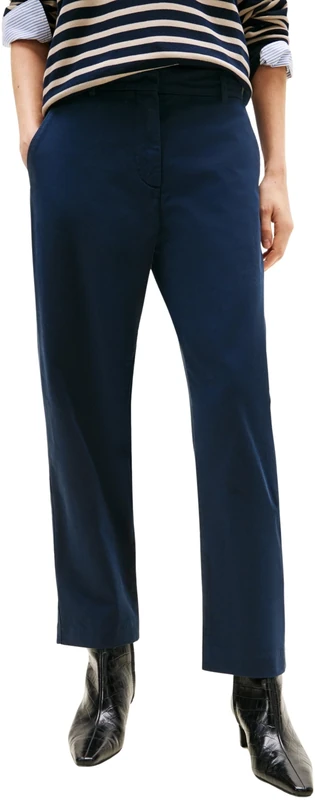 Tommy Hilfiger Women’s Straight Slim Fit Stretch Chinos, Blue (Dark Night Navy), 16