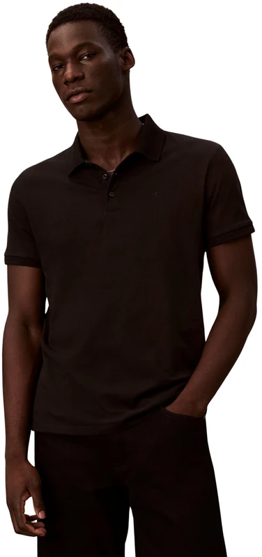 Calvin Klein Jeans Men's SS Classic Monogram Polo LV04RD255G Polos, Black (Black), S