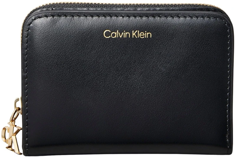 Calvin Klein Women’s Medium Flap Zip Around Purse, Black (Black), One Size