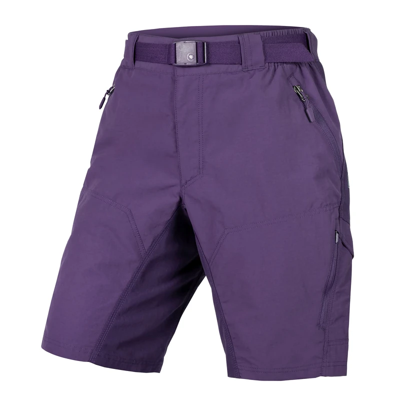 Endura Hummvee Cycling Shorts with Liner | Detatchable Liner | Urban and Trail Shorts | Padded Comfort | Cargo Storage | Clickfast Shorts, Purple, L