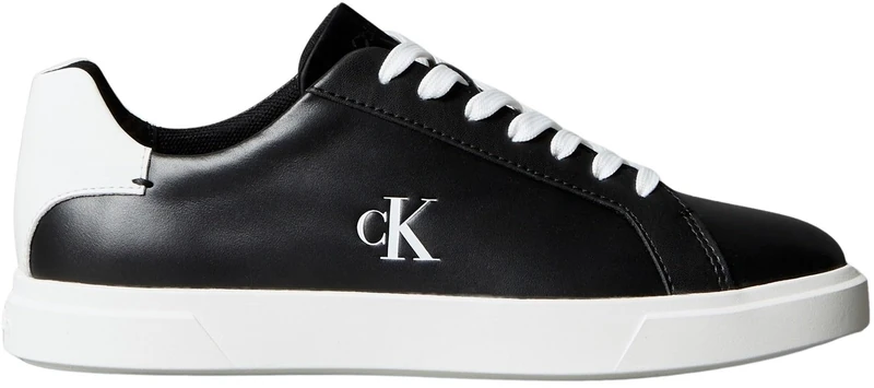 Calvin Klein Women’s Low Pro Leather Cupsole Trainers, Black (Black), 4
