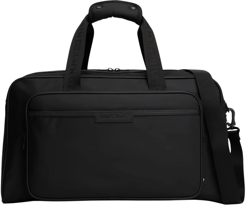 TOMMY HILFIGER Men's TH Repreve Duffle AM0AM13803 Weekender, Black (Black), One Size