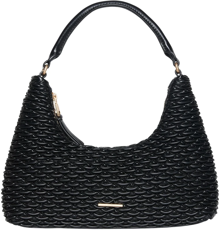 Calvin Klein Women's PLEATED SHOULDER BAG LV04F3293G Crossover, Black (Black), One Size