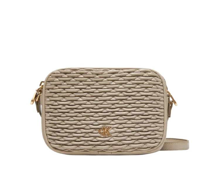 Calvin Klein Women's PLEATED DOUBLE ZIP CAMERA BAG LV04F3279G Crossover, Brown (Chateau), One Size