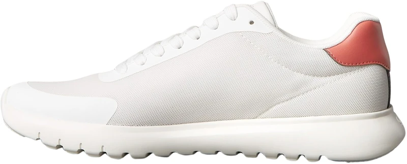 Calvin Klein Men’s EVA Mesh Runner Trainers with Logo, White (Bright White/Burnt Sienna), 9