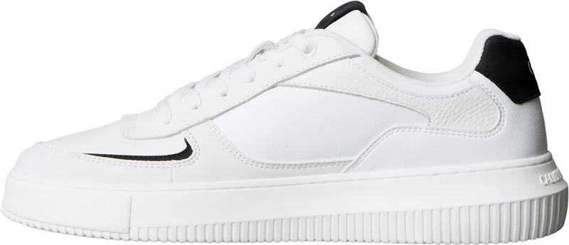 Calvin Klein Men’s Low Top Chunky Sole Cupsole Trainers, White (Bright White/Black), 12