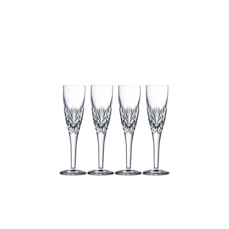 Royal Doulton Highgate Crystal Champagne Flutes, Set of 4, Cut Glass Design, Clear