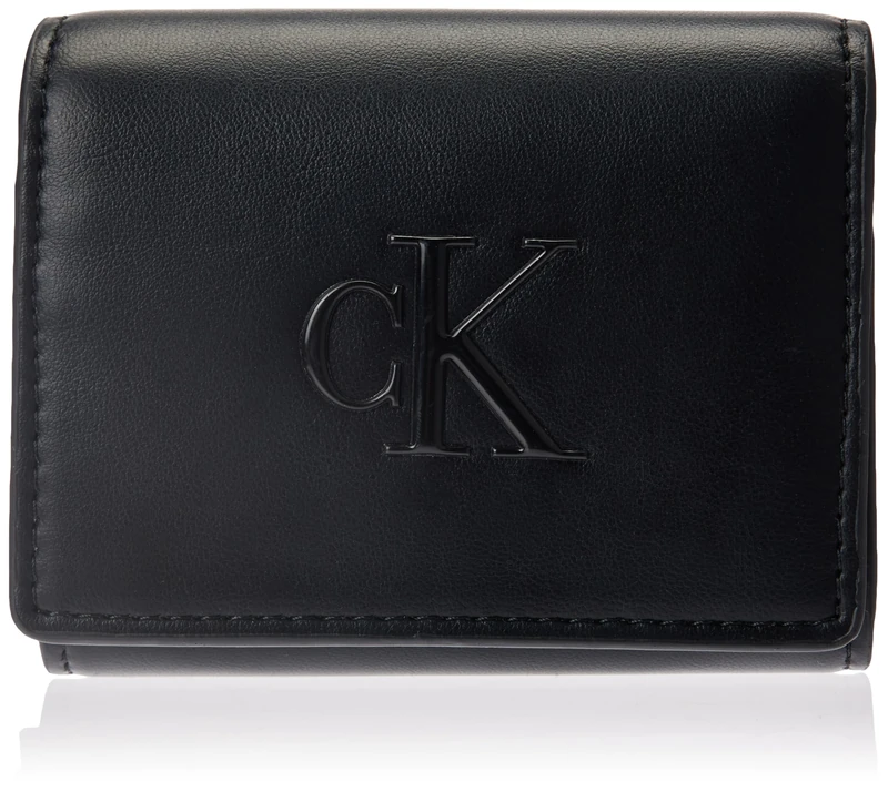Calvin Klein Women's Raised CK Medium Bifold LV04F1047G Wallets, Black (Black), One Size - Image 1