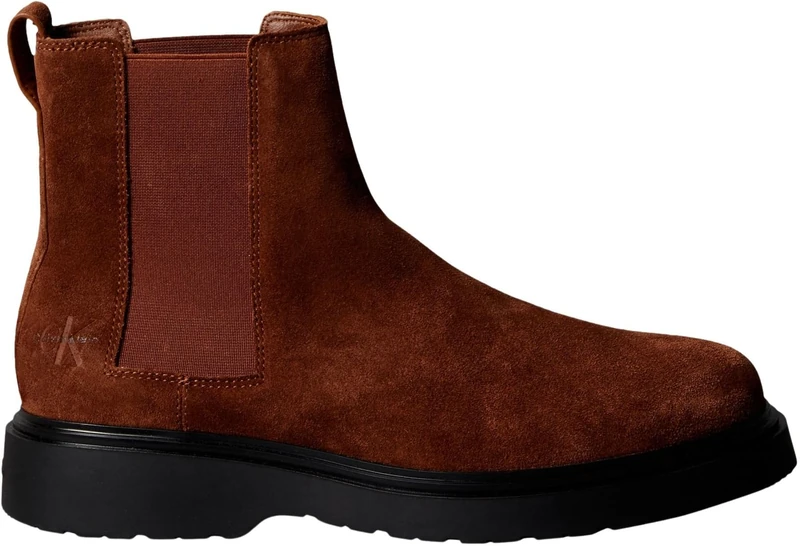 Calvin Klein Men’s Combat Suede Chelsea Boots, Brown (Sorrel Horse/Black), 7