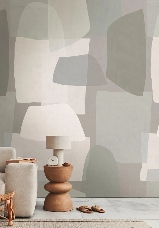 Livingwalls Anna D'Andrea Graphic Photo Wallpaper 1,59 m x 2,80 m - Brown, Grey, Beige - Plain Wallpaper - 782062