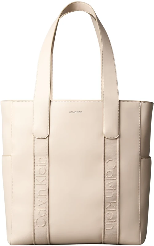 Calvin Klein Women's WEBBING STRAP TOTE LV04F3289G Tote, Brown (CHATEAU/OLD SILVER), One Size