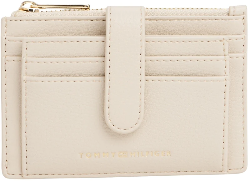 Tommy Hilfiger Women's TH Flag CC Holder AW0AW18027 Cardholder, Beige (Classic Beige), One Size