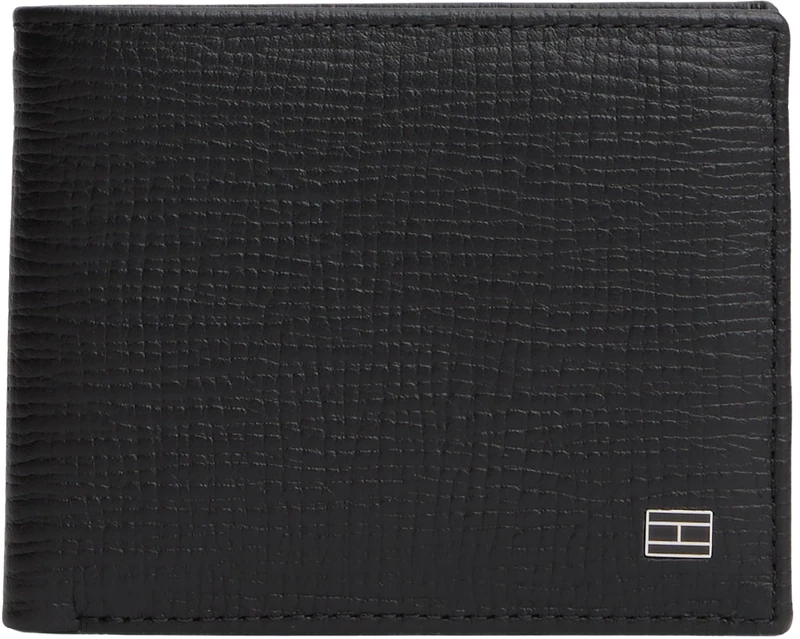 Tommy Hilfiger Men's TH Flag MINI CC Wallet AM0AM13708 Bifold Wallet, Black (Black), One Size