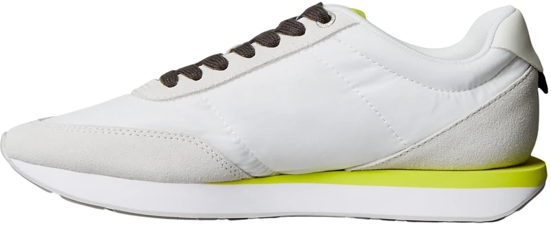 Calvin Klein Women’s Low Top Retro Lace-up Runner Trainers, Multicolor (White/Evening Primrose/Lily White), 7