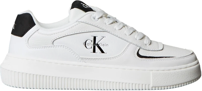 Calvin Klein Women’s Chunky Sole Low Top Cupsole Trainers, White (Bright White/Black), 3