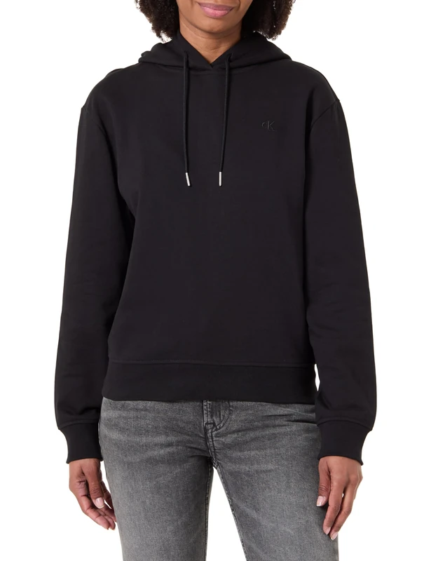 Calvin Klein Jeans Women's LS ARCHIVE TERRY PO HOOD LV047C224G Sweatshirts, White (Brilliant White), XXL