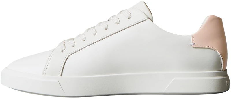 Calvin Klein Women’s Low Pro Leather Cupsole Trainers, White (Lily White/Tuscany), 3