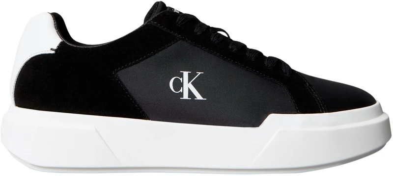 Calvin Klein Men’s Chunky Sole Lace-up Cupsole Trainers, Black (Black/Bright White), 7