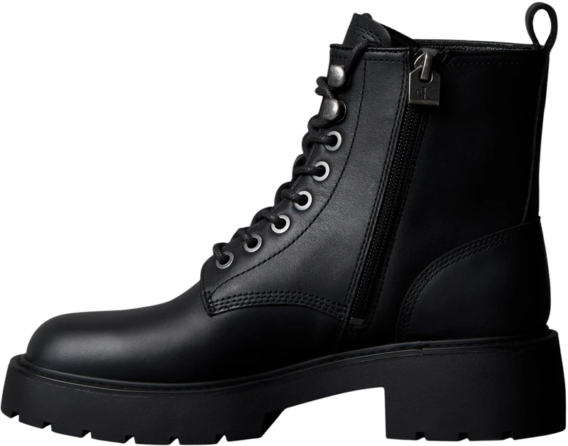 Calvin Klein Men’s Chunky Lace-up Leather Cupsole Trainers, White (Triple Bright White), 13